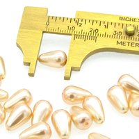 Pink 12mm Teardrop Czech Glass Pearl Beads