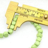 5mm Cubes, Light Green Vintage Czech Wood Beads, 21" Strand