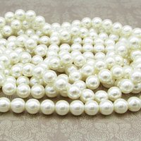 8mm Round Faux Pearls, Vintage Cultura Opaque Plastic Beads