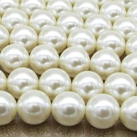 10mm Round Plastic Pearls, Vintage Cultura Lustre Beads (24)