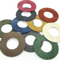 Large Donut Pendants, Die Cut Upcycled Genuine Leather Circles (10)