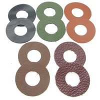 1.75” Donut Pendants, Upcycled Die Cut Leather (10)