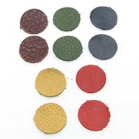 Medium Circle Die Cuts, 0.75 Inch Upcycled Leather Shapes for Mixed Media Art (10 pairs)