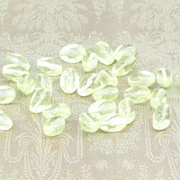 11x7mm Pinched Oval Beads, Baroque Barrels, Translucent Czech Pressed Glass
