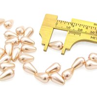Pink 12mm Teardrop Czech Glass Pearl Beads