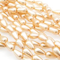Pink 12mm Teardrop Czech Glass Pearl Beads