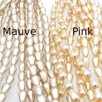 Pink 12mm Teardrop Czech Glass Pearl Beads