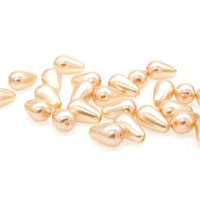 Pink 12mm Teardrop Czech Glass Pearl Beads