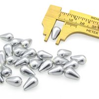 12x7mm Teardrop Beads, Metallic Gray Czech Glass Pearls