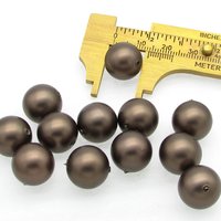Brown Semi-Matte Plastic Pearl Beads
