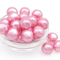 15mm Pink Baroque Round Plastic Pearls (27)