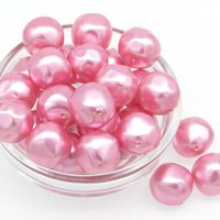 15mm Pink Baroque Round Plastic Pearls (27)