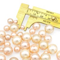Peach Round Faux Pearl Mix, Coated Czech Glass Beads
