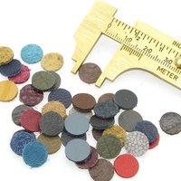 Tiny Leather Circles, 8mm 10mm 12mm Round Die Cuts (20 pairs)