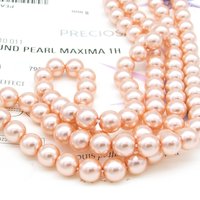 8mm Peach Preciosa Crystal Nacre Pearls (25)