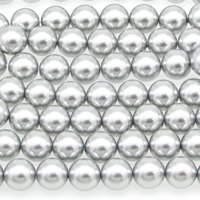 Preciosa Crystal Nacre Pearls, 6mm 8mm Round Light Gray Ball Beads (25)