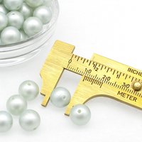 Vintage 10mm Round Plastic Pearls, Matte Pale Green Beads (60)