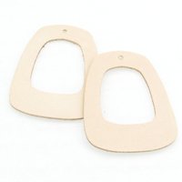 2 Inch Trapezoid Pendant Blanks, Upcycled Leather Die Cuts (10)