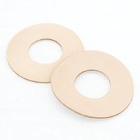 Large Donut Pendants, Die Cut Upcycled Genuine Leather Circles (10)