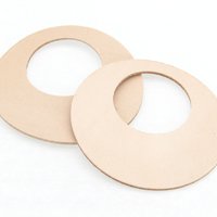 2 Inch Go-Go Circle Pendant Blanks, Upcycled Leather Die Cuts (10)