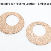2 Inch Go-Go Circle Pendant Blanks, Upcycled Leather Die Cuts (10)