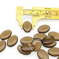 20mm Flat Oval Beads, Translucent Brown Czech Glass