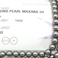 Preciosa Crystal 6mm 8mm Round Dark Gray Nacre Pearls (25)