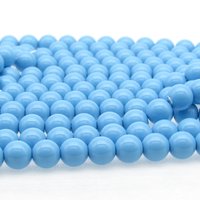 Opaque Aqua Preciosa Crystal Nacre Pearls, 6mm 8mm Round (25)