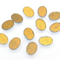 Vintage 14x10mm Oval Cabochons, Frosted Light Sapphire Glass Stones