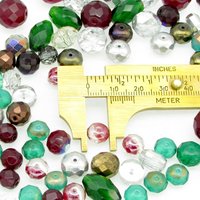 Faceted Christmas Bead Mix, 92pc Assorted Shapes