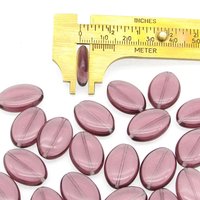19.5mm Flat Ovals, Translucent Amethyst Czech Glass (20)