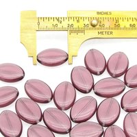 19.5mm Flat Ovals, Translucent Amethyst Czech Glass (20)