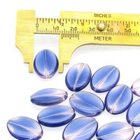 19.5mm Flat Oval Beads, 2-Tone Sapphire and Rosaline