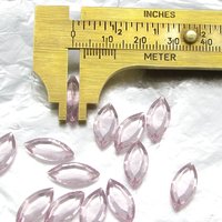 15x7mm Faceted Navettes, Unfoiled Light Amethyst Vintage Table Cut Rhinestones (13)