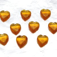 12mm Topaz Heart Rhinestone with Pointed Back, Vintage Glass Stones (9)