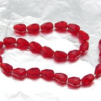 Siam Ruby 7x5mm Faceted Teardrop Beads