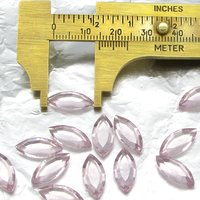 15x7mm Faceted Navettes, Unfoiled Light Amethyst Vintage Table Cut Rhinestones (13)