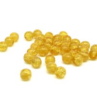 8mm Round Crackle Beads, Translucent Czech Glass Druks, Assorted Colors