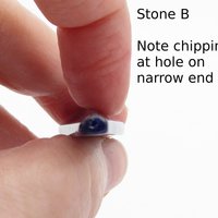 Long Tetrahedral Cabochon, Half-Drilled Triangle, 21.45ct Natural Sodalite