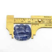Dark Blue Sodalite Cabochon 24.5mm Art Deco Square 28ct Natural Gemstone