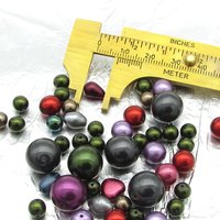Dark Czech Glass Faux Pearl Mix