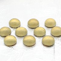 10mm Round Cabochons, Vintage Foiled Light Topaz Glass Gems