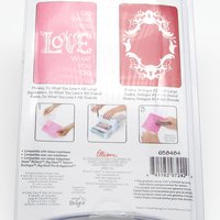 A6 Embossing Folder Set of 2 Sizzix Textured Impressions Frame and Love Set, New in Package
