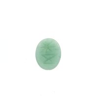 Nephrite Jade Oval Cabochon, Carved Scarab 16x12x5.3mm 6.9ct