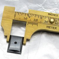 Hematite 18x13mm Rectangle Cabochon with Center Hole