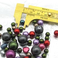Dark Czech Glass Faux Pearl Mix