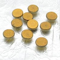 10mm Round Cabochons, Vintage Foiled Light Topaz Glass Gems