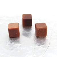 8mm Goldstone Cubes, Vintage Aventurine Undrilled Beads (3)