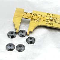 Hematite 11mm Round Faceted Cabochons with Center Hole