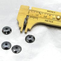 Hematite 11mm Round Faceted Cabochons with Center Hole